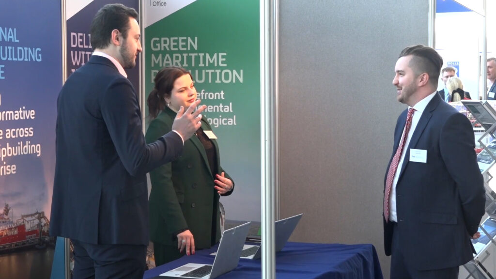 people at the SMIFutures Maritime Careers Showcase talking with each other